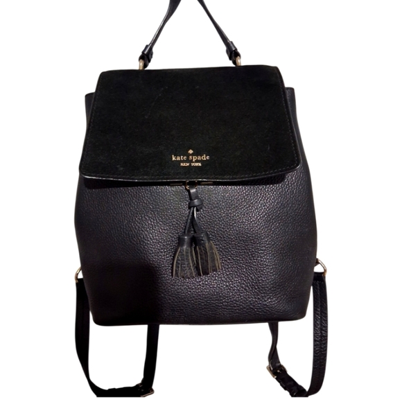 Kate Spade Hayes Suede Medium Flap Backpack - Picture 1 of 16